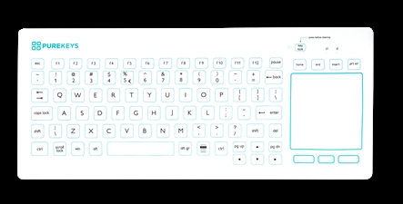 Medizinische-Purekeys-Tastatur-mit-Touchpad